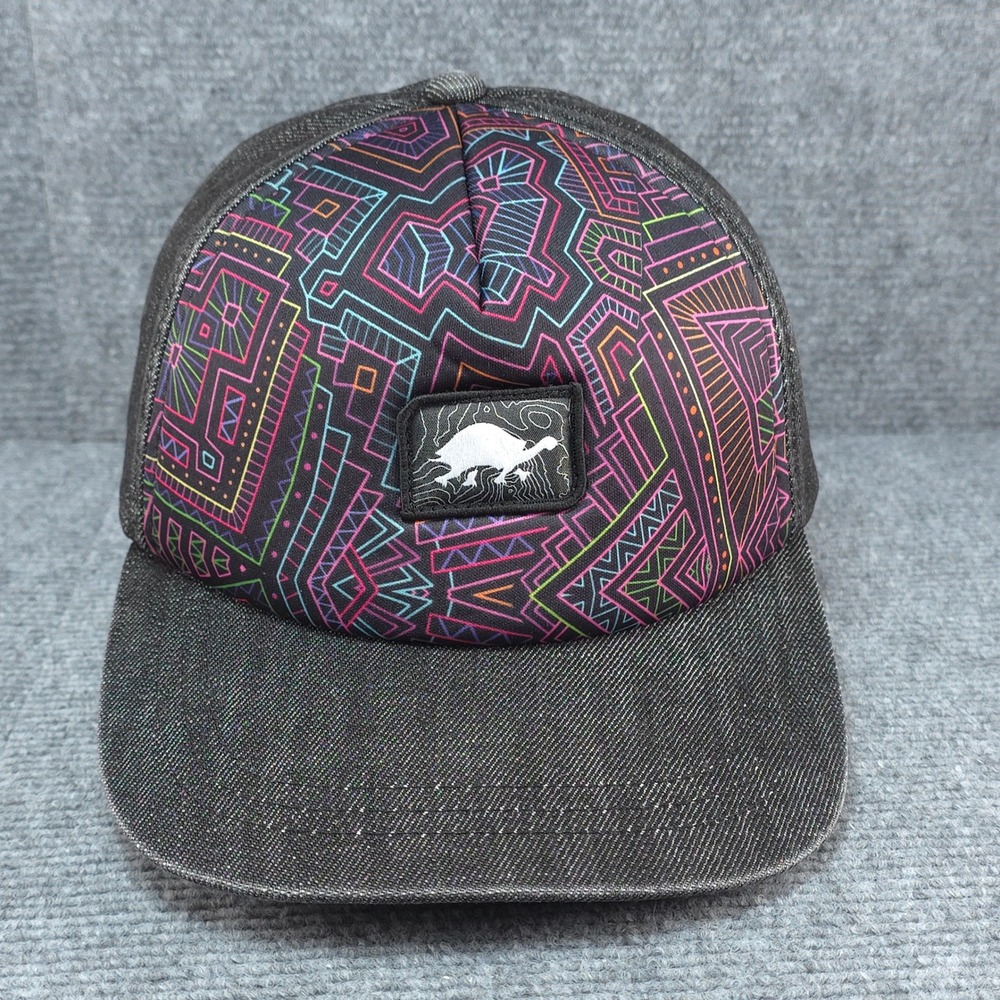 Turtle Fur Hat Cap Adult Snapback Black Tribal Psychedelic Festival Streetwear